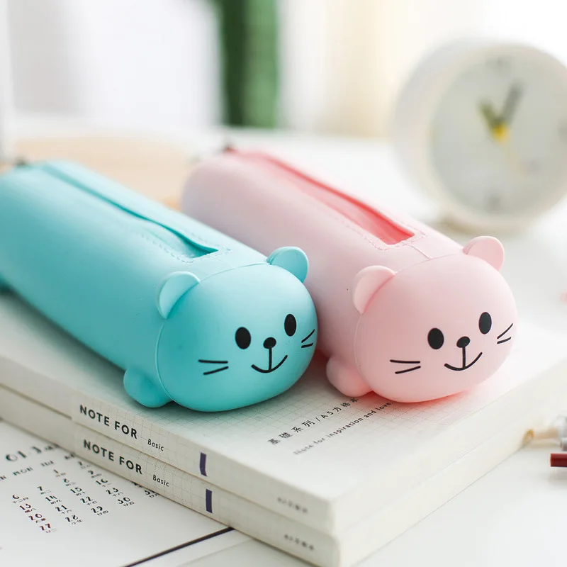 Silicon Pencil Case Cute Bear Face Pen Bag Solid Color Kawaii Pencil Bag Simple Design Zipper Pen Pouch Candy Color Stationary
Silicon Pencil Case Cute Bear Face Pen Bag Solid Color Kawaii Pencil Bag Simple Design Zipper Pen Pouch Candy Color Stationary