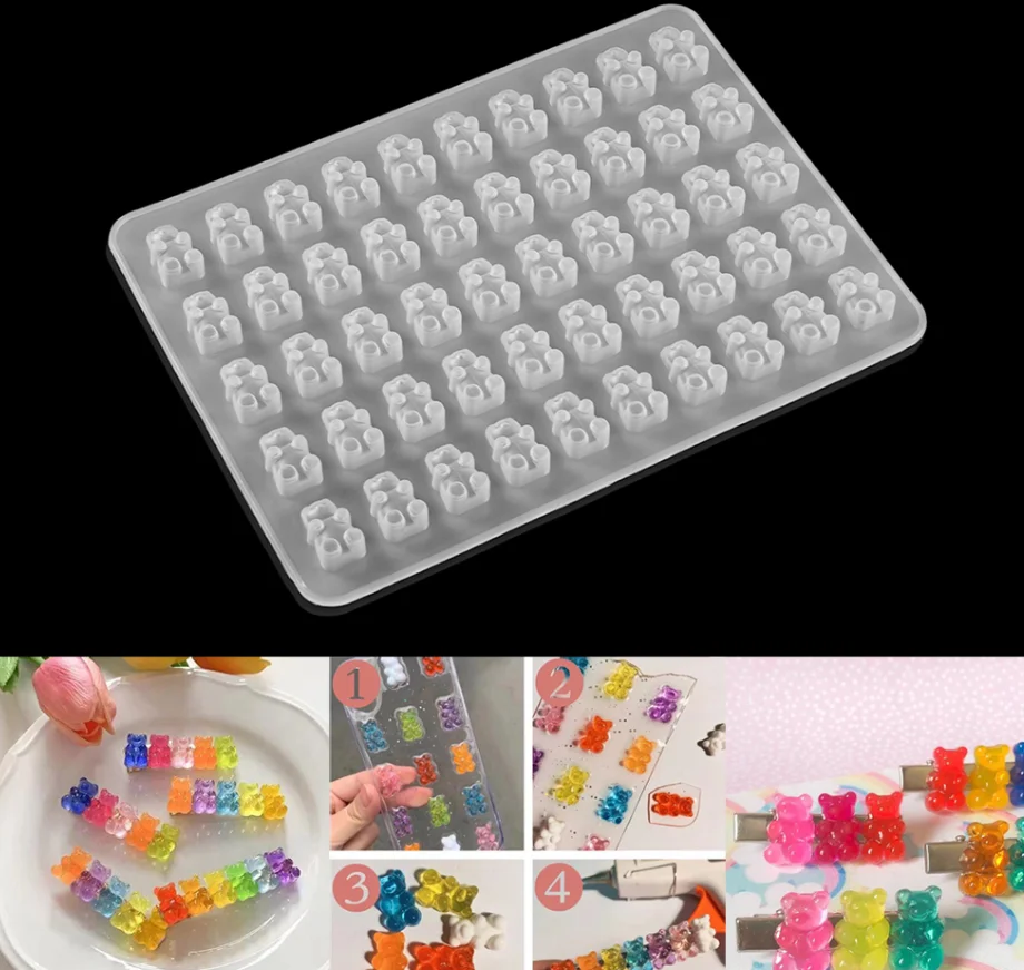 Cartoon Bear Silicone Mold Gummy Bear Shape Mould Epoxy Resin Jewelry Making Crafts Tool for Earrings Necklace Keychain Pendants
Cartoon Bear Silicone Mold Gummy Bear Shape Mould Epoxy Resin Jewelry Making Crafts Tool for Earrings Necklace Keychain Pendants