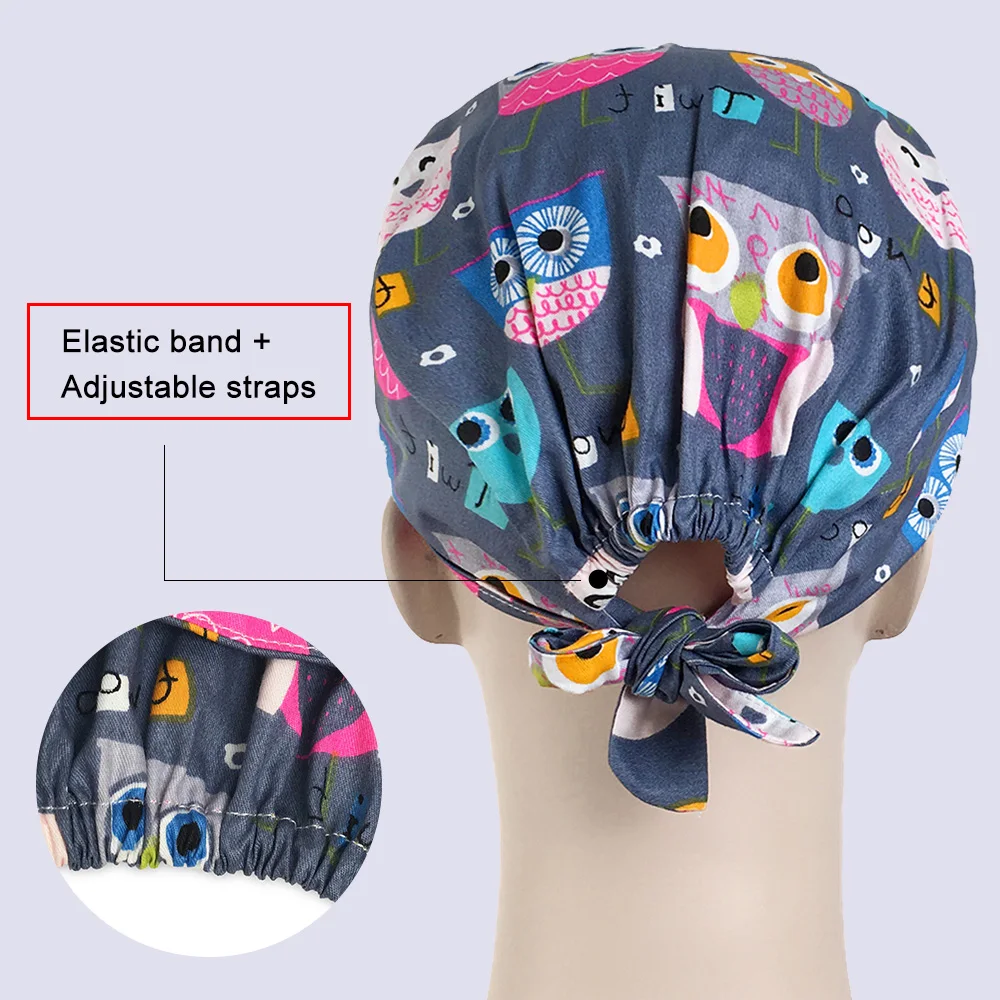 Unisex cotton adjustable scrubs caps Tieback Elastic pet grooming hats Floral printing hat working cap beauty salon working caps
Unisex cotton adjustable scrubs caps Tieback Elastic pet grooming hats Floral printing hat working cap beauty salon working caps