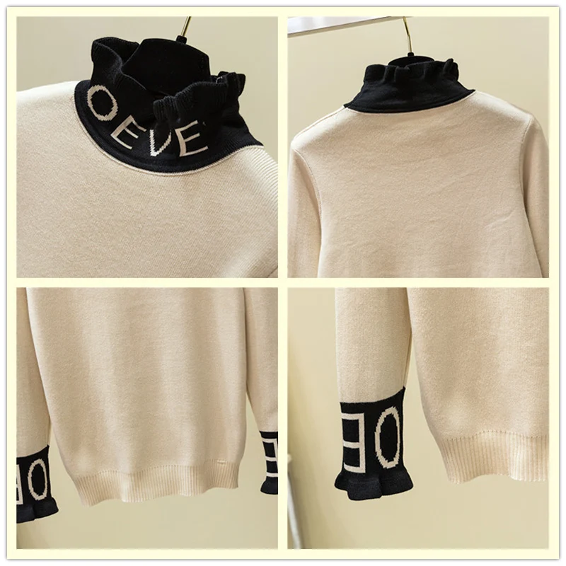 Autumn Winter Thick Warm Beautiful Embroidery Turtleneck Sweater Women Long Sleeve Knit Pullover Sweater Female Pull Femme Tops
Autumn Winter Thick Warm Beautiful Embroidery Turtleneck Sweater Women Long Sleeve Knit Pullover Sweater Female Pull Femme Tops