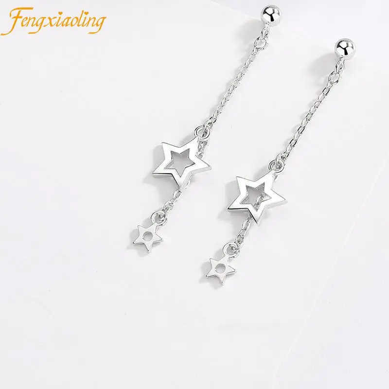 925 Sterling Silver Hollow Star Long Tassel Dangle Earrings For Women Korean Fashion Earrings Fine Jewelry Cute Accessories Gift
925 Sterling Silver Hollow Star Long Tassel Dangle Earrings For Women Korean Fashion Earrings Fine Jewelry Cute Accessories Gift