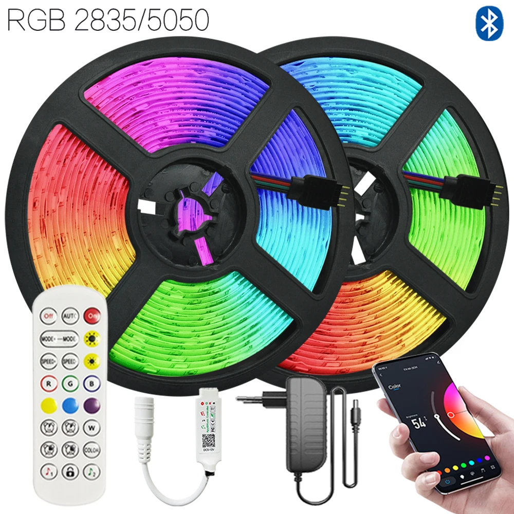 LED Strip Lights Bluetooth RGB 5050/2835 Waterproof 12V DIY Flexible Lamp TV kitchen Iuces Decoration Tape Ribbon Diode 5M - 20M
LED Strip Lights Bluetooth RGB 5050/2835 Waterproof 12V DIY Flexible Lamp TV kitchen Iuces Decoration Tape Ribbon Diode 5M - 20M