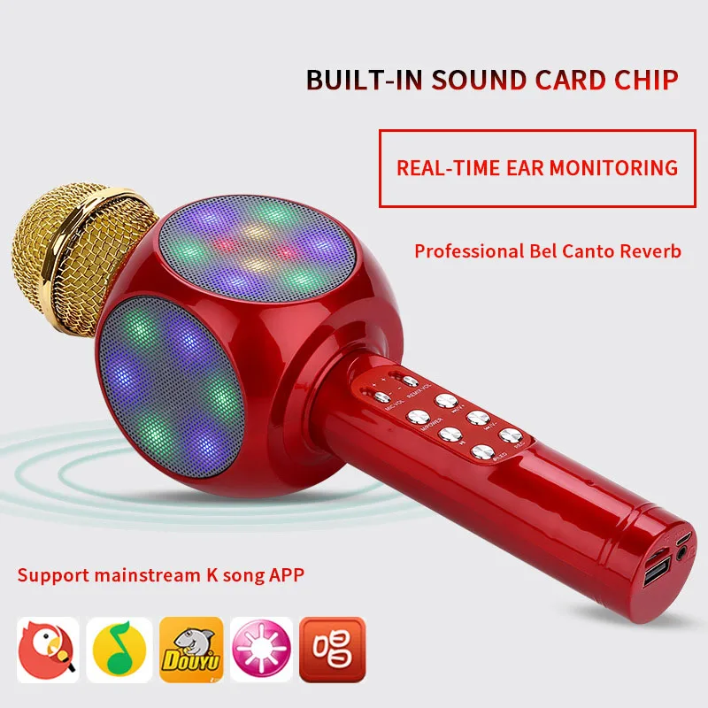 Wireless Karaoke Microphone Dazzling Lights Support A Variety Of Mainstream Apps Mobile Phone K Song Condenser Mic
Wireless Karaoke Microphone Dazzling Lights Support A Variety Of Mainstream Apps Mobile Phone K Song Condenser Mic