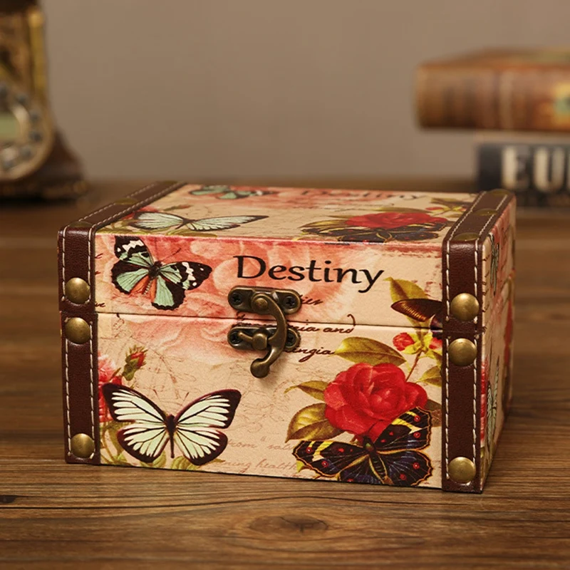 Vintage Storage Decorative Suitcase Small Retro Wooden Box Casket Lock Desktop Storage Box Finishing Muhe Jewelry Box
Vintage Storage Decorative Suitcase Small Retro Wooden Box Casket Lock Desktop Storage Box Finishing Muhe Jewelry Box