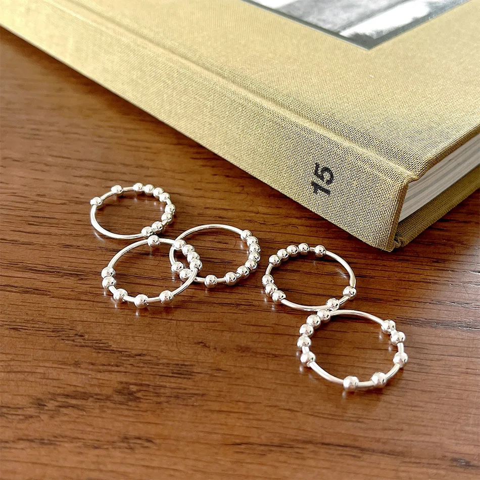 

Amaiyllis серебро 925 пробы минималистичное кольцо с круглыми бусинами модное кольцо на указательный палец для женщин вечерние ювелирные издели...
