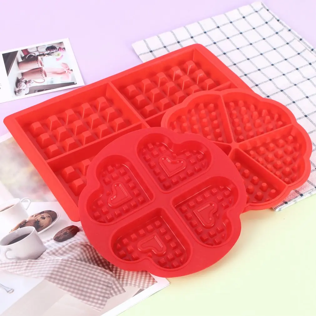 DIY High-temperature Baking Heart Shape Silicone Waffle Mold Cake Mould Non-stick Kitchen Bakeware Cooking Tool | Дом и сад