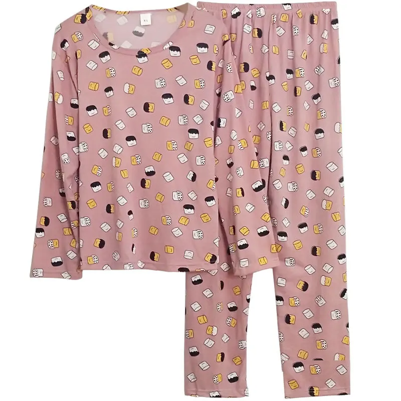 Pajamas Long Sleeve WOMEN'S Suit Spring And Autumn Sweet Cute Casual Students Home Wear Large Size New Products
Pajamas Long Sleeve WOMEN'S Suit Spring And Autumn Sweet Cute Casual Students Home Wear Large Size New Products
