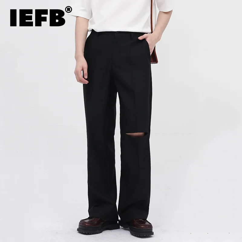 IEFB Menswear Suit Pants Spring Hole Design Casual Trousers Korean Trendy Simple Ins Fashion Loose Straight Trousers Male Bottom
IEFB Menswear Suit Pants Spring Hole Design Casual Trousers Korean Trendy Simple Ins Fashion Loose Straight Trousers Male Bottom