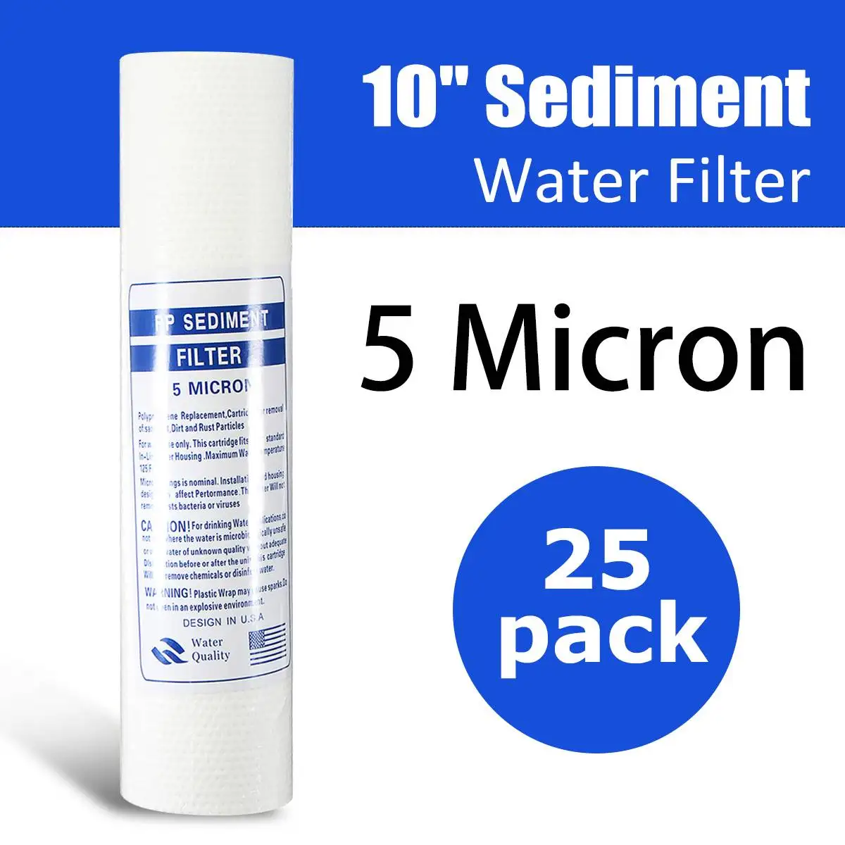 25Pcs 1/5 Micron Sediment Water Filter Purifier Cartridge Reverse Osmosis 10 Inch PP Cotton Filter Element Ultra Filtration
25Pcs 1/5 Micron Sediment Water Filter Purifier Cartridge Reverse Osmosis 10 Inch PP Cotton Filter Element Ultra Filtration