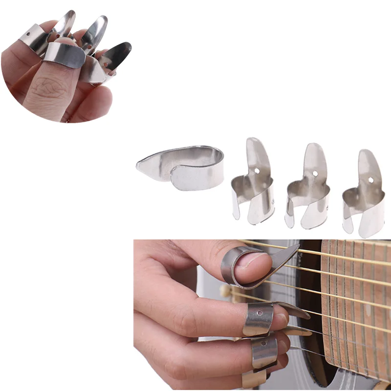 4pcs Stainless Steel 1 Thumb And 3 Finger Nail Guitar Picks Plectrums Set Metal Acoustic Electric Bass Guitar Accessories
4pcs Stainless Steel 1 Thumb And 3 Finger Nail Guitar Picks Plectrums Set Metal Acoustic Electric Bass Guitar Accessories