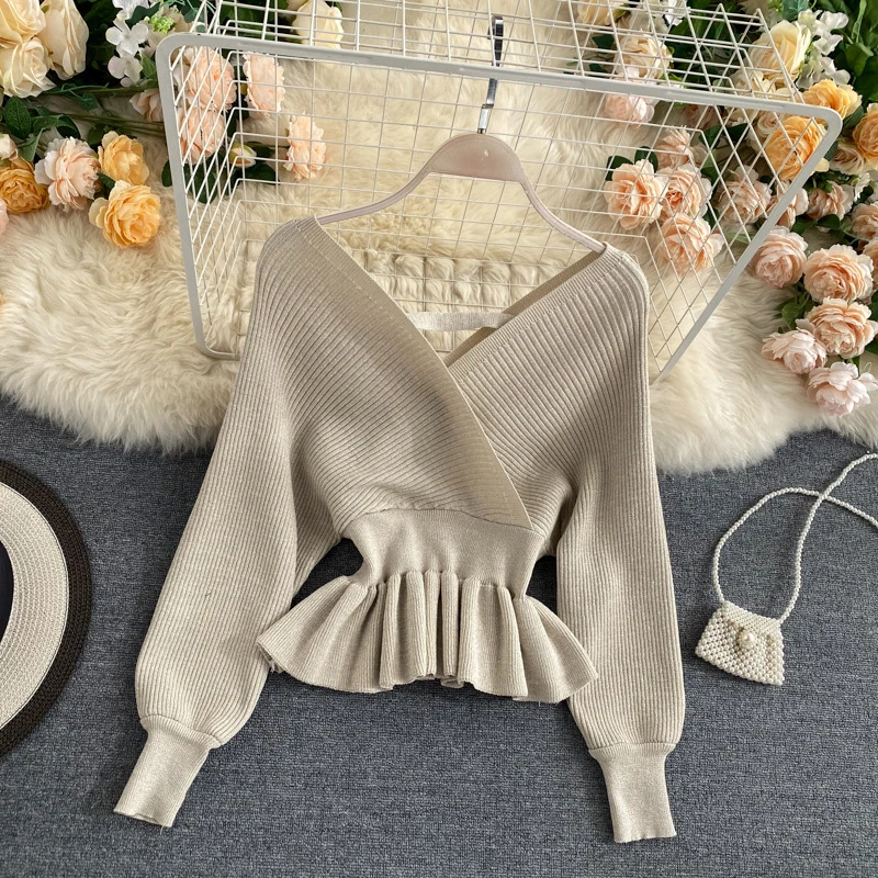 Dazzle Ages New Autumn Winter Femme Pullovers Sweater V Neck Solid Knitted Top Casual Slim Fashion Aesthetic Women Streetwear
Dazzle Ages New Autumn Winter Femme Pullovers Sweater V Neck Solid Knitted Top Casual Slim Fashion Aesthetic Women Streetwear