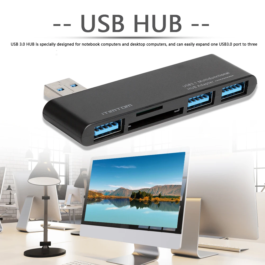 Portable 5 Ports USB 3.0 Hub USB Splitter with SD/TF Card Reader For Desktop PC Laptop USB3.1 Multifunctional HUB Adapter
Portable 5 Ports USB 3.0 Hub USB Splitter with SD/TF Card Reader For Desktop PC Laptop USB3.1 Multifunctional HUB Adapter