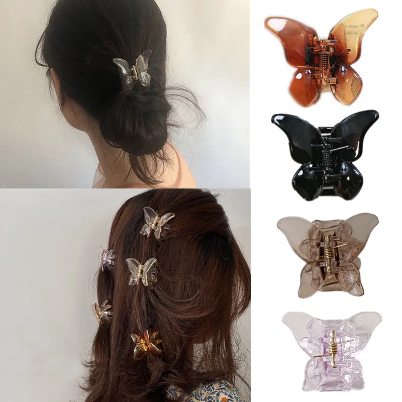 

Прозрачные заколки для волос с мини-бабочкой, акриловые заколки для волос с орнаментом, модные аксессуары для волос для женщин и девушек, ми...
