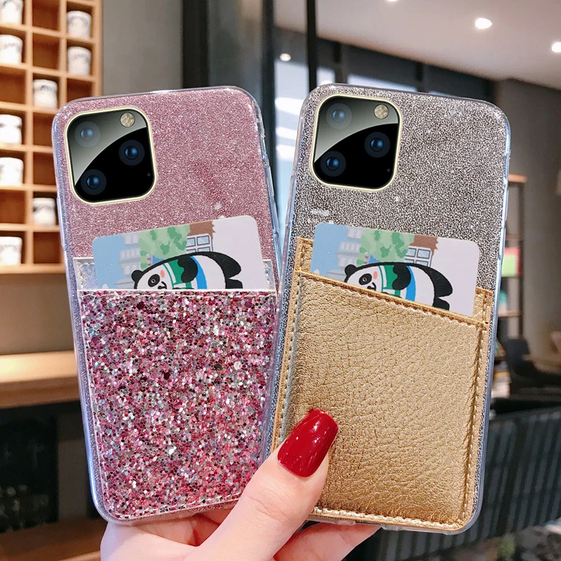 Glitter Transparent Card Holder Wallet Case For iPhone 13 Pro 12 11 Pro X Xr Xs Max 8 7 Plus 6 6S SE 2020 Soft TPU Silcione
Glitter Transparent Card Holder Wallet Case For iPhone 13 Pro 12 11 Pro X Xr Xs Max 8 7 Plus 6 6S SE 2020 Soft TPU Silcione