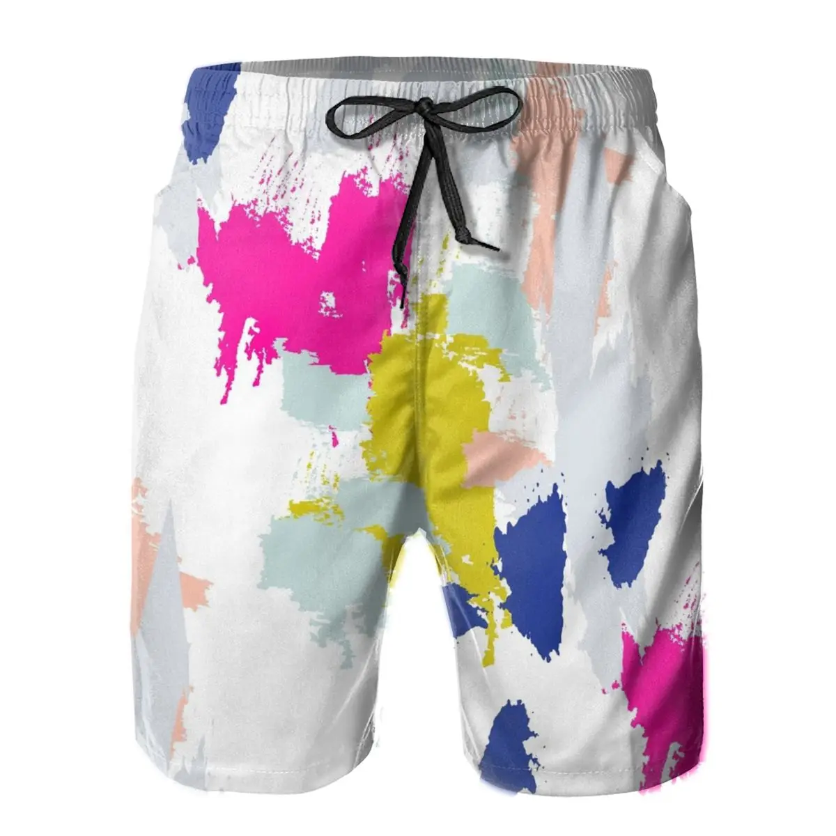 

Mens Pants Splash Painting Surfing Beach Board Swim Trunks Sport Quick Dry Mesh Casual Humor Graffiti Short for Adult