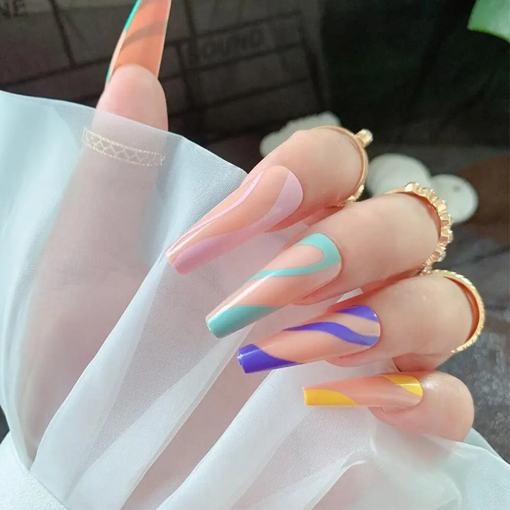24pcs/Box Artificial Detachable Wavy Long Ballerina False Nails Full Cover Nail Tips Manicure Fake Nails
24pcs/Box Artificial Detachable Wavy Long Ballerina False Nails Full Cover Nail Tips Manicure Fake Nails