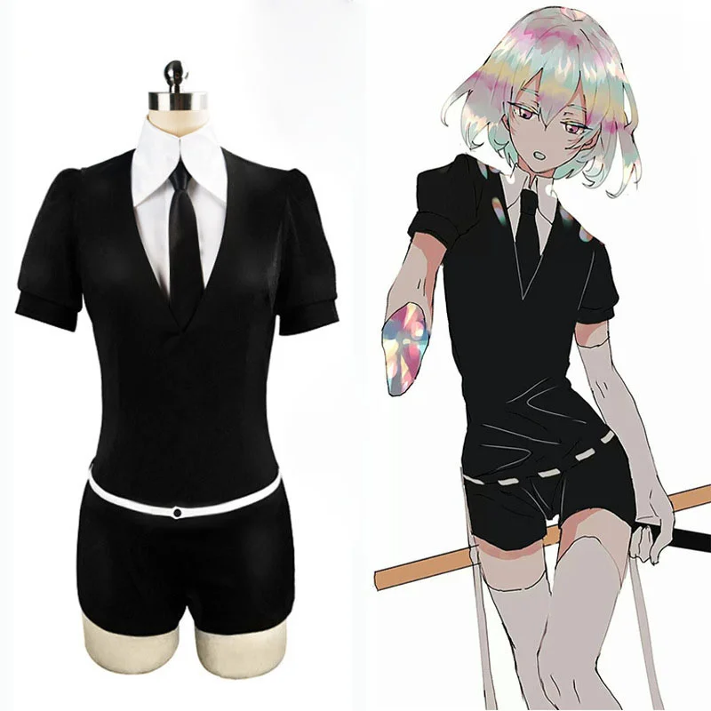 

Houseki No Kuni Phosphophyllite Antarcticite Land Of the Lustrous Women Cosplay Costume Jumpsuit Outfit Uniform Belt Hallowen