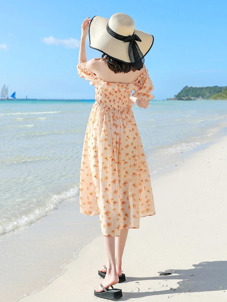 2021 Summer New One Shoulder Dress Fairy High Waist Thin Bubble Sleeve Skirt Beach Skirt
2021 Summer New One Shoulder Dress Fairy High Waist Thin Bubble Sleeve Skirt Beach Skirt