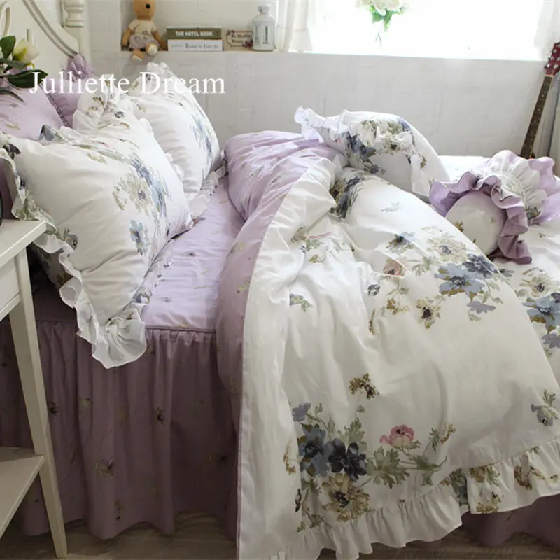 Hot Purple Flower Printed Bedding Set Garden Ruffle Duvet Cover Set Bed Sheet Bed Clothes King Size Bed Set Bedding Comforter
Hot Purple Flower Printed Bedding Set Garden Ruffle Duvet Cover Set Bed Sheet Bed Clothes King Size Bed Set Bedding Comforter