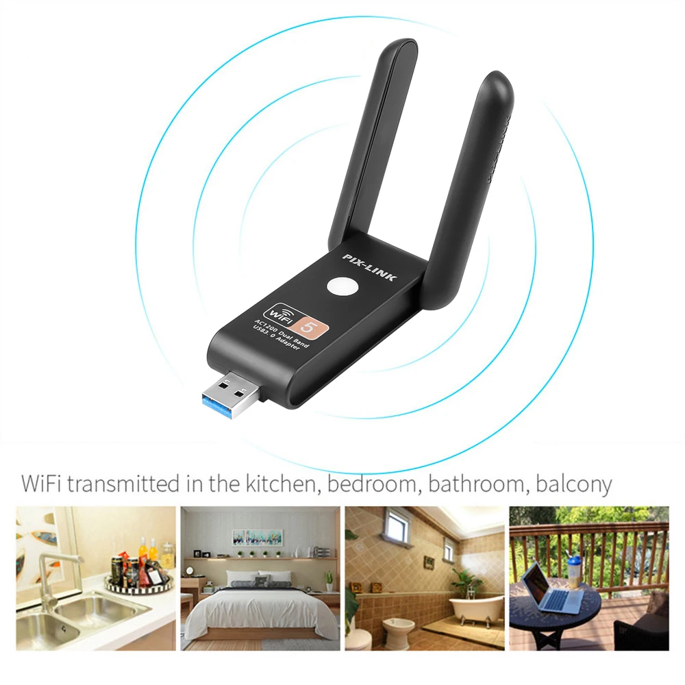 Двухдиапазонная беспроводная сетевая карта 1200 Мбит/с USB 2 4 Wi-Fi адаптер ключ 5 ГГц и