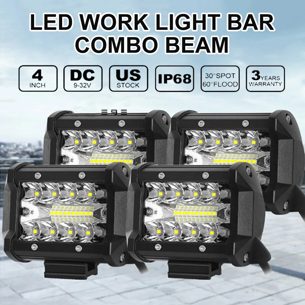 4-inch LED Light Bar Square Flood Light 60W Off Road Lights Fog Light Driving LED Work Light Waterproof for Boat Tractor Truck
4-inch LED Light Bar Square Flood Light 60W Off Road Lights Fog Light Driving LED Work Light Waterproof for Boat Tractor Truck