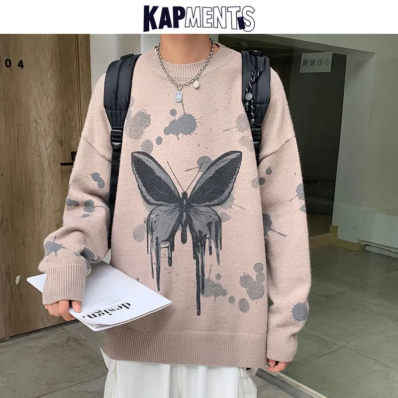 KAPMENTS Men Oversized Knit Sweater Korean Pullover 2022 Mens Winter Clothes Fashion Butterfly Sweaters Male Vintage Sweatshirts
KAPMENTS Men Oversized Knit Sweater Korean Pullover 2022 Mens Winter Clothes Fashion Butterfly Sweaters Male Vintage Sweatshirts