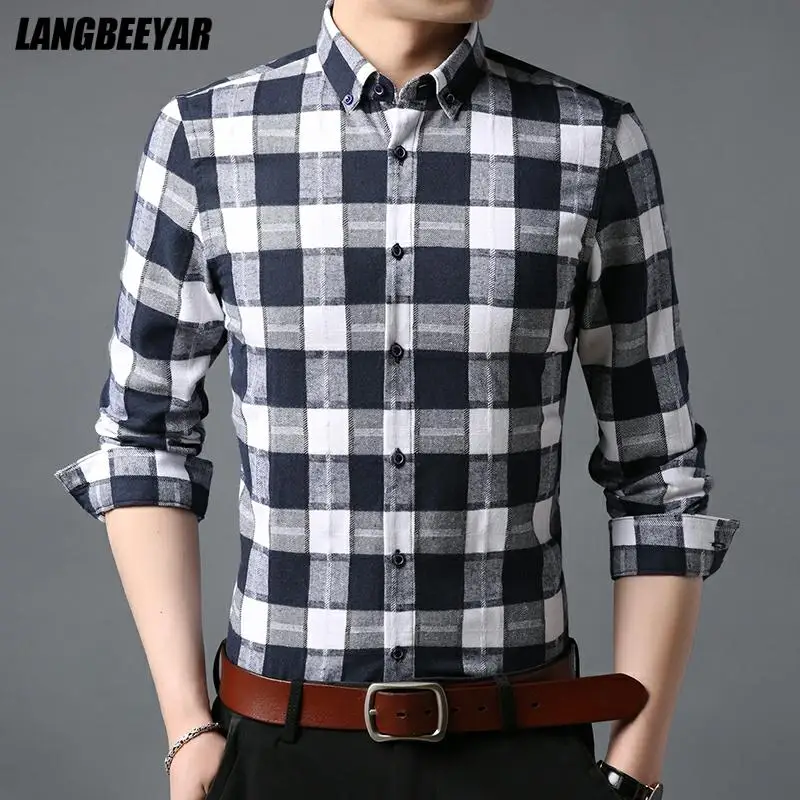 New Brushed Cotton Fashion Brand Classic Plaid Shirts For Men 2021 Trending Long Sleeve Top Quality Casual Autumn Men Clothing
New Brushed Cotton Fashion Brand Classic Plaid Shirts For Men 2021 Trending Long Sleeve Top Quality Casual Autumn Men Clothing