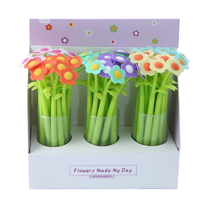 1Pcs Korea Plant Gel Pen Cute Silica Gel Flower 0.5mm Black Ink Novelty Kawaii Signing Writing Pen School Office Supplies Gifts
1Pcs Korea Plant Gel Pen Cute Silica Gel Flower 0.5mm Black Ink Novelty Kawaii Signing Writing Pen School Office Supplies Gifts