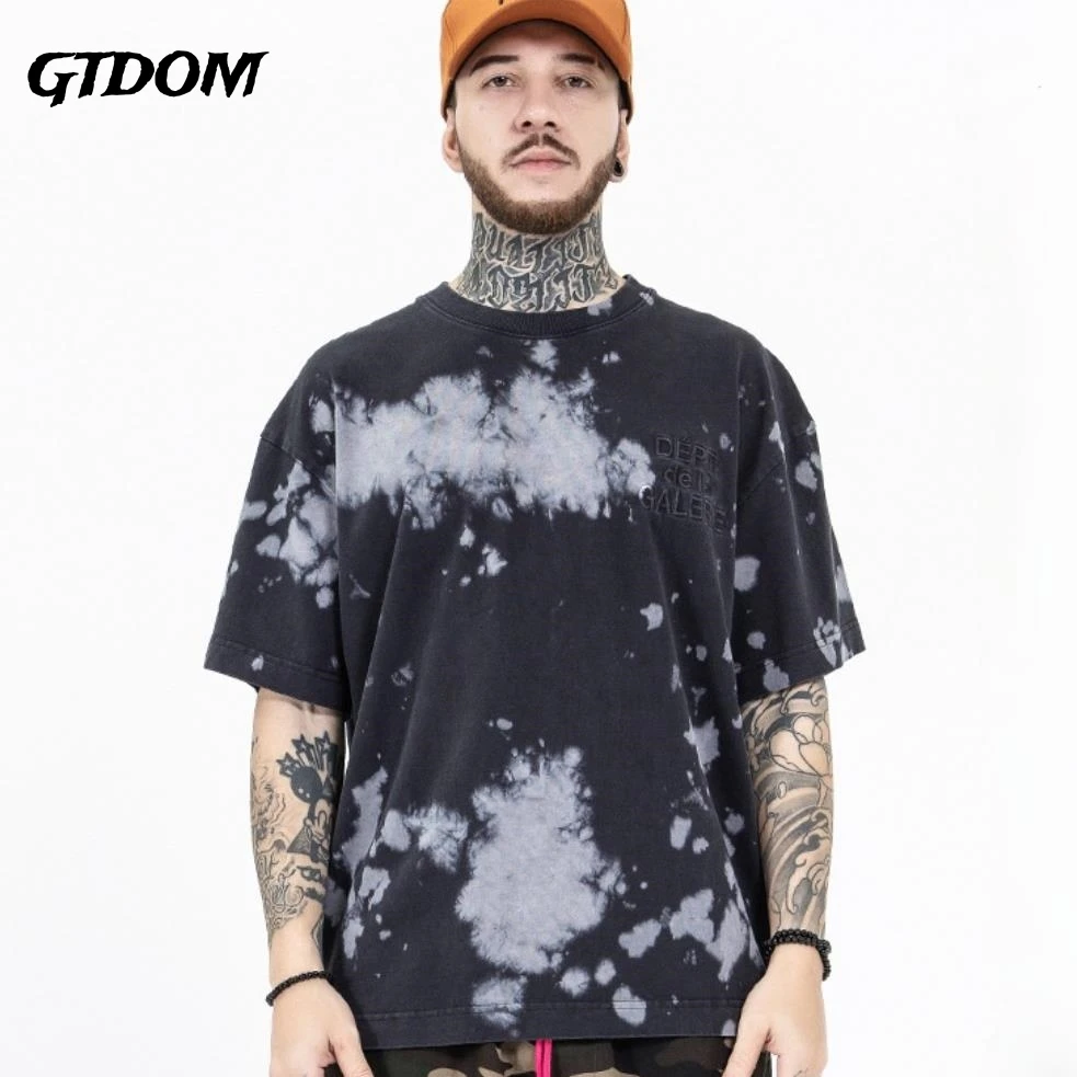 GTDOM Men's Summer 2021 New European and Popular Logo Wash Tie-dyed Retro Alphabet Embroidered Loose Short-sleeved T-shirt
GTDOM Men's Summer 2021 New European and Popular Logo Wash Tie-dyed Retro Alphabet Embroidered Loose Short-sleeved T-shirt