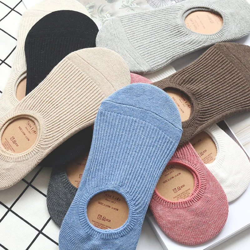 Women's Invisible Socks Comfortable Stripe Cotton Socks Pure-color Vertical Silicone Silicone Anti-skid Funny Socks Calcetines 
Women's Invisible Socks Comfortable Stripe Cotton Socks Pure-color Vertical Silicone Silicone Anti-skid Funny Socks Calcetines