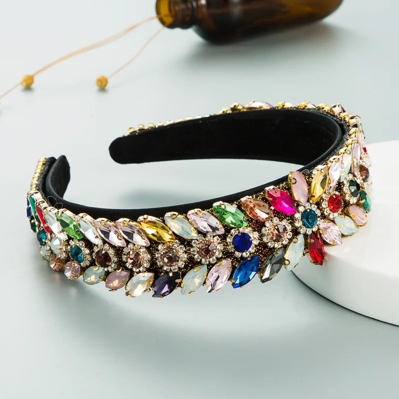 2021 Colorful Rhinestone Flower Wide-brimmed Headband Baroque Fashion Luxury Exquisite Retro Hairband Handmade Hair Accessories
2021 Colorful Rhinestone Flower Wide-brimmed Headband Baroque Fashion Luxury Exquisite Retro Hairband Handmade Hair Accessories