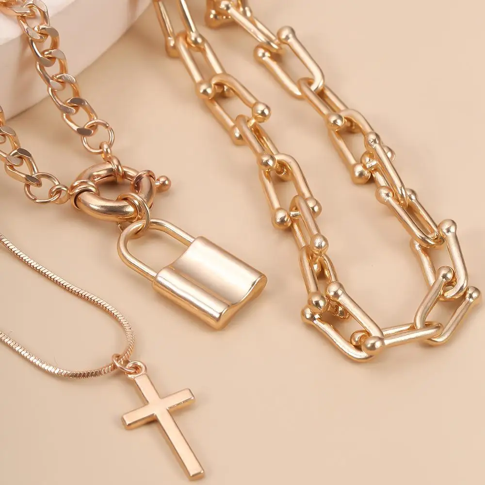 IngeSight.Z 3Pcs/Set Multi Layered U Shaped Choker Necklace Collar Vintage Padlock Cross Pendant Necklaces for Women Jewelry
IngeSight.Z 3Pcs/Set Multi Layered U Shaped Choker Necklace Collar Vintage Padlock Cross Pendant Necklaces for Women Jewelry