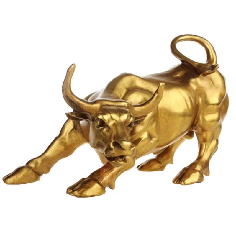 

Символ удачи фэн-шуй медная статуя быка, Скульптура роскошные украшения дома Золотой Медь Bull представляет «Good Luck карьеры