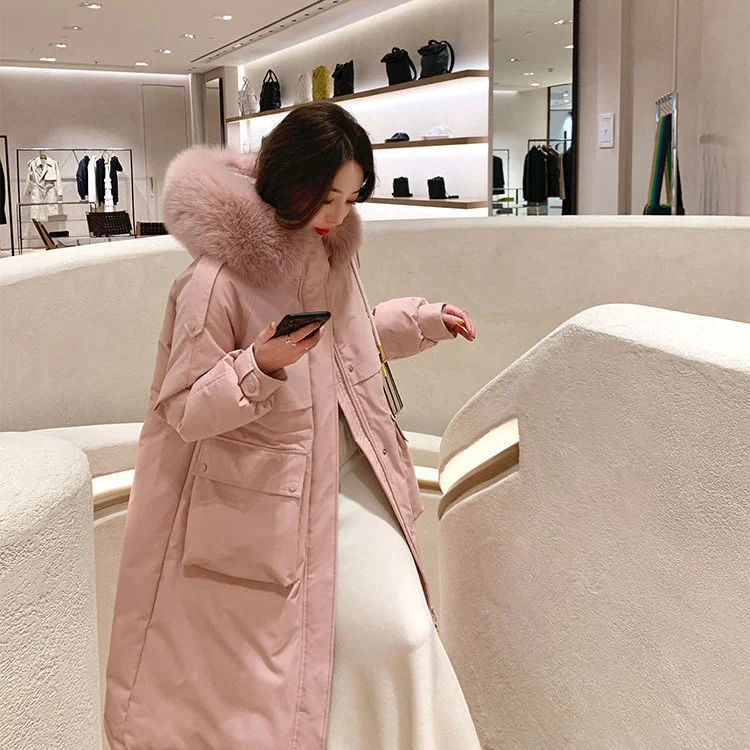 Off season real fox down jacket women's middle and long 2021 winter new white duck down knee thin warm jacket
Off season real fox down jacket women's middle and long 2021 winter new white duck down knee thin warm jacket