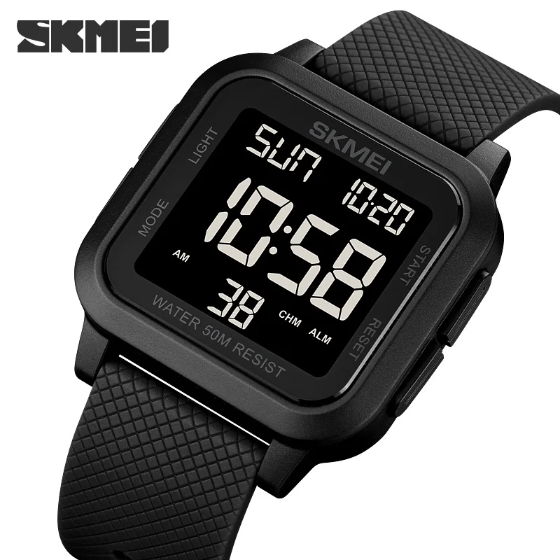 

Часы наручные SKMEI мужские электронные, цифровые водонепроницаемые Брендовые спортивные с обратным отсчетом, с секундомером для мальчиков