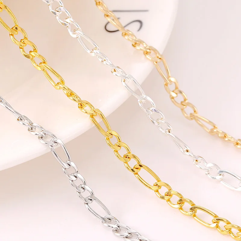 18K bag gold color NK chain 1:3 chain 4mm accessories chain DIY jewelry handmade materials
18K bag gold color NK chain 1:3 chain 4mm accessories chain DIY jewelry handmade materials