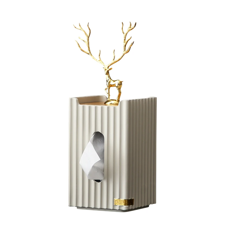 European Golden Deer Rectangular Tissue Box Resin Striped Standing Storage Tissue Canister Crafts Living Room Desktop Home Decor 
European Golden Deer Rectangular Tissue Box Resin Striped Standing Storage Tissue Canister Crafts Living Room Desktop Home Decor