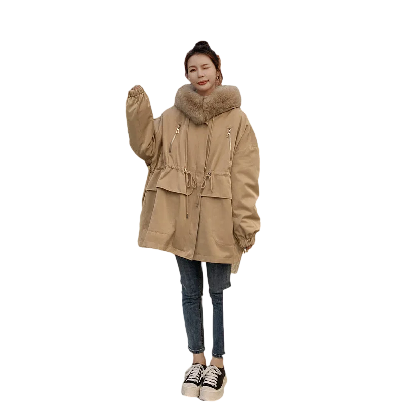 LANMREM 2021 Winter New Large Size Fur Hooded Collar Zipper Fly Khaki All-match Cotton Padded Coat For Women Fashion Tide 2A2302
LANMREM 2021 Winter New Large Size Fur Hooded Collar Zipper Fly Khaki All-match Cotton Padded Coat For Women Fashion Tide 2A2302