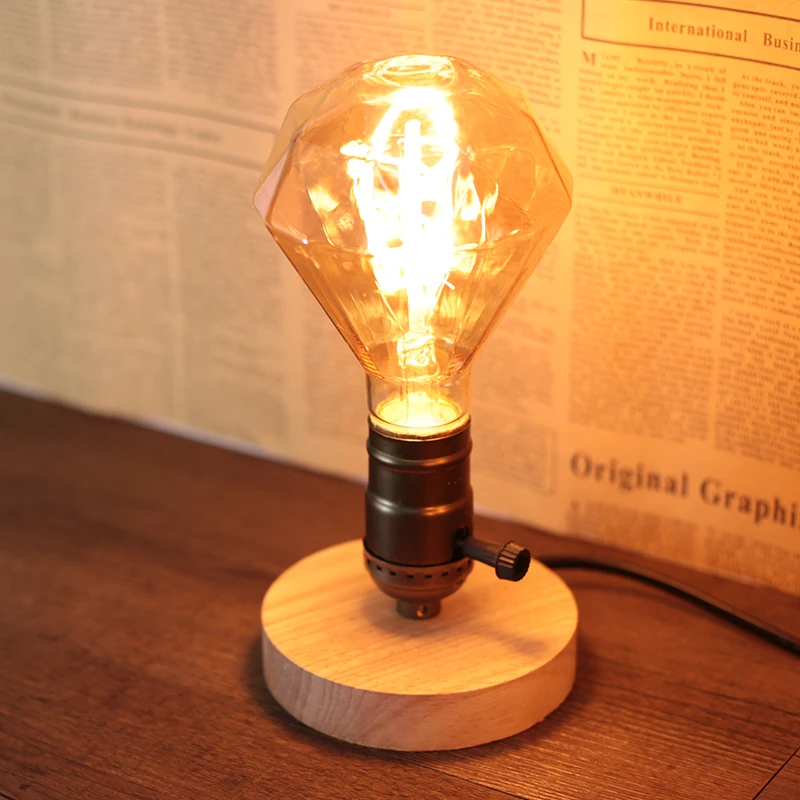 Vintage Wood Table Lamp E27 Socket Base Holder 220V EU Plug Retro Night Lights Desk Lamp for Bedroom Living Room Decoration
Vintage Wood Table Lamp E27 Socket Base Holder 220V EU Plug Retro Night Lights Desk Lamp for Bedroom Living Room Decoration