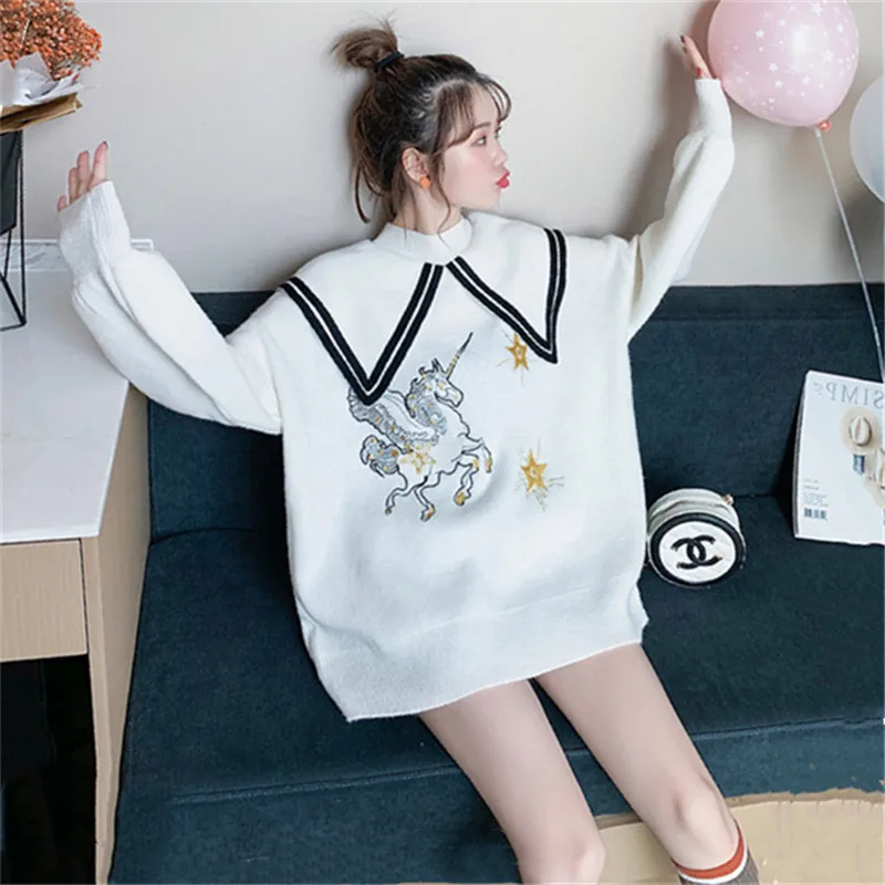 Sweet Fashion Loose All Match Outer Wear Sweater Women's Pullover Knitted Literary Retro 2020 Autumn And Winter New Top C349
Sweet Fashion Loose All Match Outer Wear Sweater Women's Pullover Knitted Literary Retro 2020 Autumn And Winter New Top C349