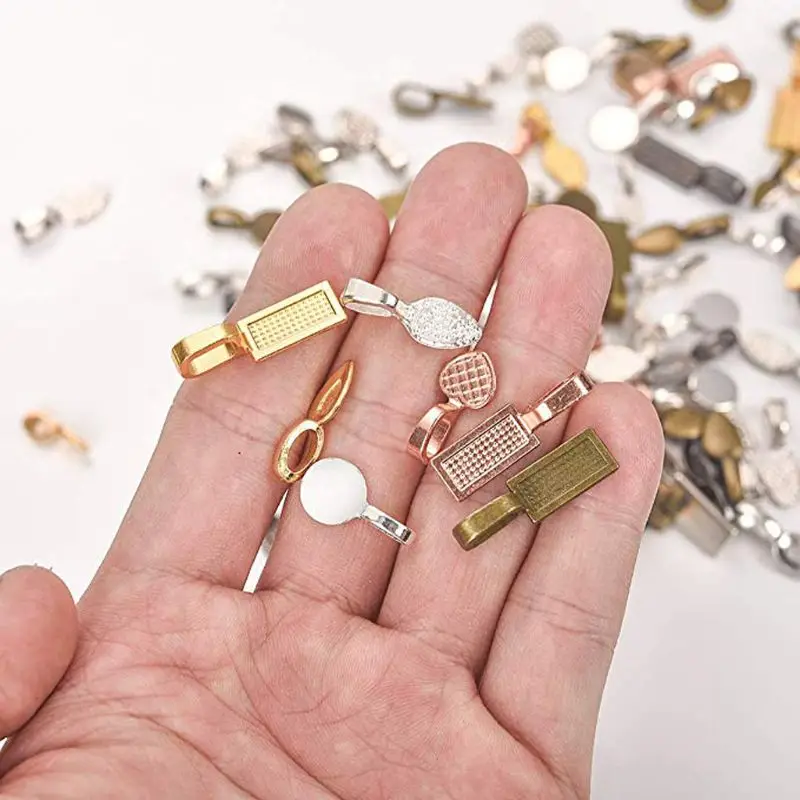120Pcs Assorted Spoon Glue on Bail Earring Necklace Pendant Bails Jewelry Making
120Pcs Assorted Spoon Glue on Bail Earring Necklace Pendant Bails Jewelry Making