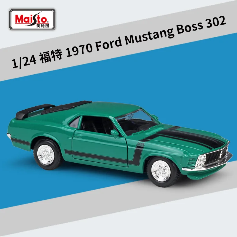 Maisto 1:24 1970 Ford Mustang Boss 302 желтые статические литые автомобили Коллекционная модель