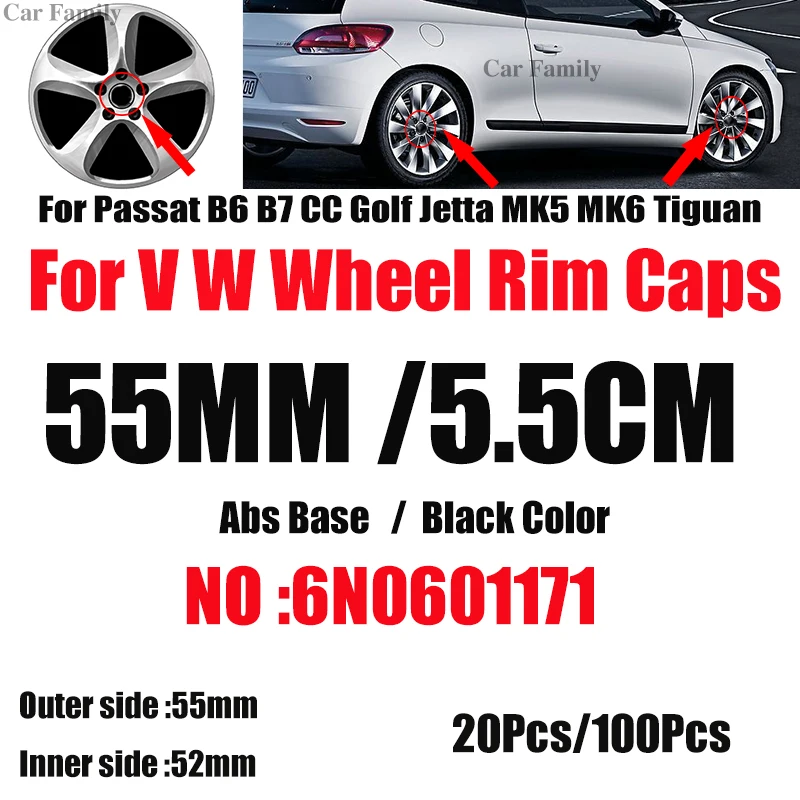 20pcs 100pcs 55MM 5.5CM 6N0601171 Black Abs Wheel Rim Badge Wheel Hub Center Cap Covers for Passat B6 B7 CC Golf MK5 MK6 TIGUAN
20pcs 100pcs 55MM 5.5CM 6N0601171 Black Abs Wheel Rim Badge Wheel Hub Center Cap Covers for Passat B6 B7 CC Golf MK5 MK6 TIGUAN
