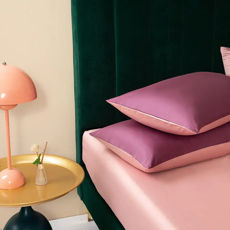 Pink Bedding Set Luxury Satin Cotton Bed Sheet Quilt Cover Set With Pillowcase Solid Color High Quality Queen edredon infantil
Pink Bedding Set Luxury Satin Cotton Bed Sheet Quilt Cover Set With Pillowcase Solid Color High Quality Queen edredon infantil