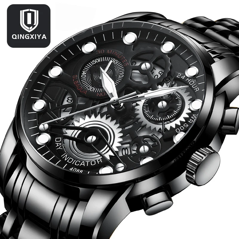QINGXIYA Men’s Watches Top Luxury Brand Fashion Quartz Men Watch Waterproof Black Steel Luminous Hands Business Wristwatch Men
QINGXIYA Men’s Watches Top Luxury Brand Fashion Quartz Men Watch Waterproof Black Steel Luminous Hands Business Wristwatch Men