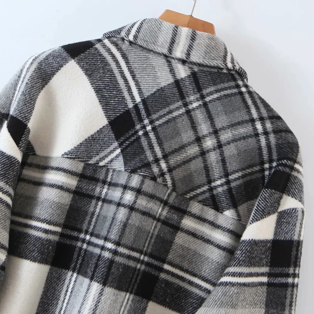 Black Plaid Women Jacket Autumn Long Sleeve Female Coats Loose Vintage Jacket Mujer BF Outerwear Pocket Chic New Arrival Jackets 
Black Plaid Women Jacket Autumn Long Sleeve Female Coats Loose Vintage Jacket Mujer BF Outerwear Pocket Chic New Arrival Jackets