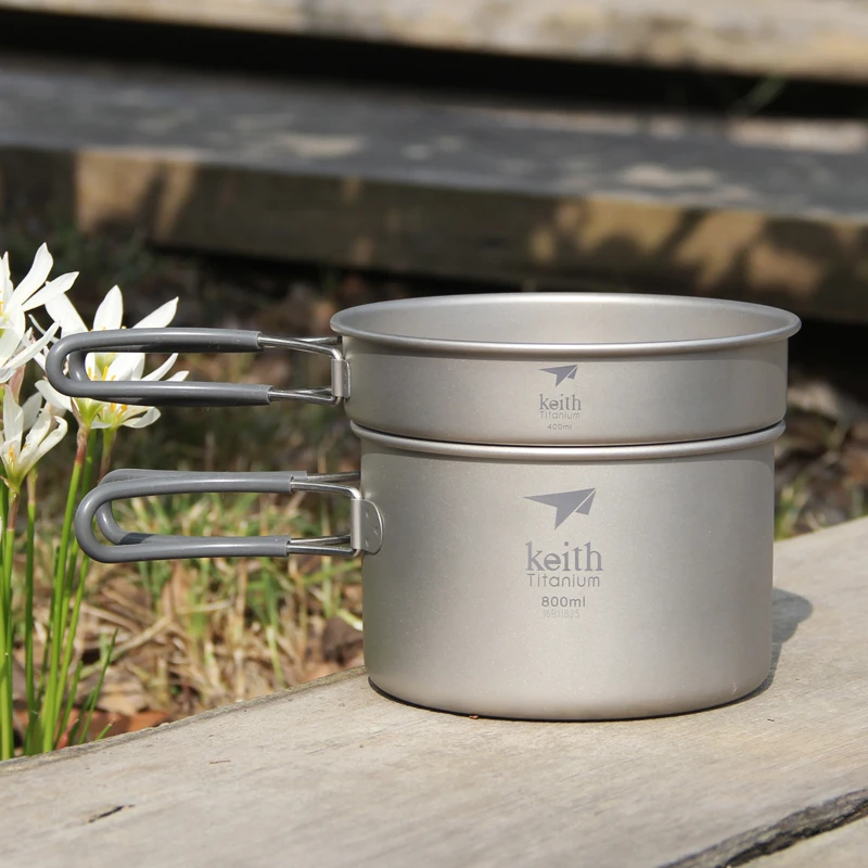 Keith Cooking Set Cookware Pot and Frying Pan Ultralight Portable Outdoor Camping Picnic Titanium Cutlery Kit 168g Ti6012
Keith Cooking Set Cookware Pot and Frying Pan Ultralight Portable Outdoor Camping Picnic Titanium Cutlery Kit 168g Ti6012