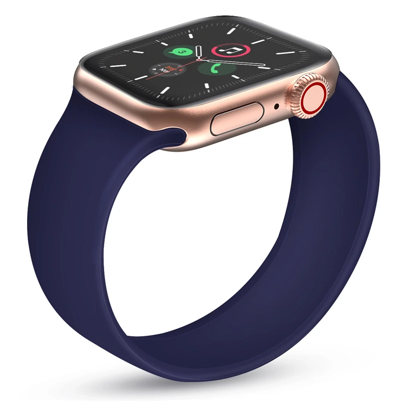 Силиконовый ремешок с петлей для apple watch band 40 мм 38 44 42 iwatch series 5/4/3/2/1 растягивающийся