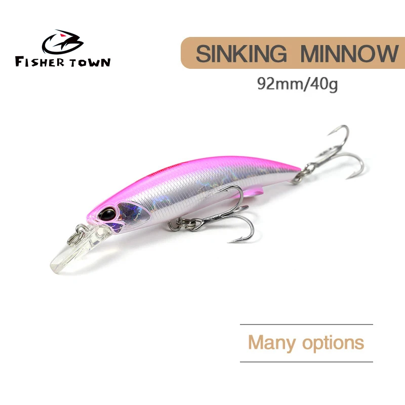 

NEW Minnow 90mm 40g fishing lures swimbait ice fish crankbait whopper plopper Sink bass deep diving lure bait japan tackle pesca