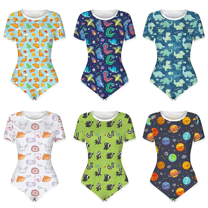 Kawaii Short Sleeve Bodysuits Women Summer Playsuits Animal Print O Neck Sexy One-Piece Rompers Outfit Fitting Bodyshape Wear
Kawaii Short Sleeve Bodysuits Women Summer Playsuits Animal Print O Neck Sexy One-Piece Rompers Outfit Fitting Bodyshape Wear
